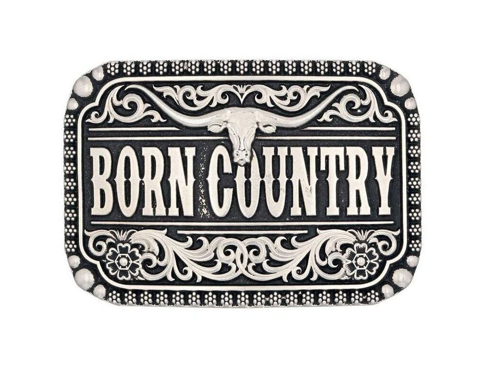 3472 Longhorn Series Attitude Western Belt Buckle Born Country